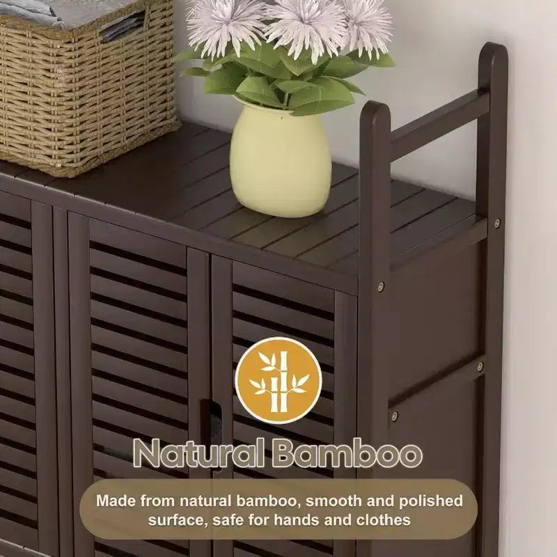 Mobile Contenitore Sopra il WC con Porta Carta Igienica, Scaffale Organizzatore per Bagno, Quattro Ante, Piedini Impermeabili, Salvaspazio, Antiscivolo