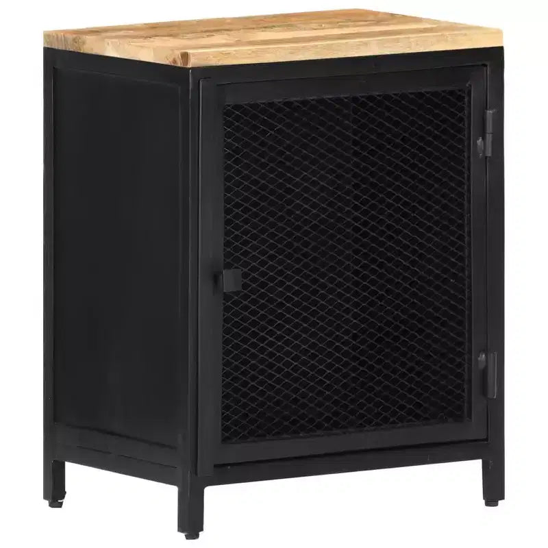 Comodino in Legno Massello di Mango Grezzo – 40x30x53 cm, 2 Anni di Garanzia
