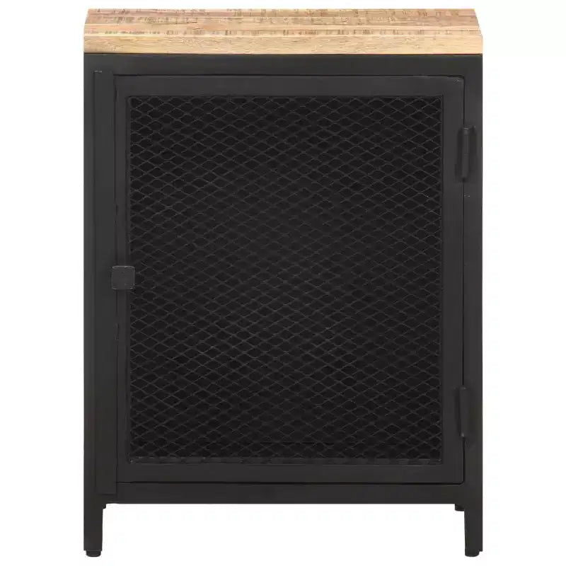 Comodino in Legno Massello di Mango Grezzo – 40x30x53 cm, 2 Anni di Garanzia