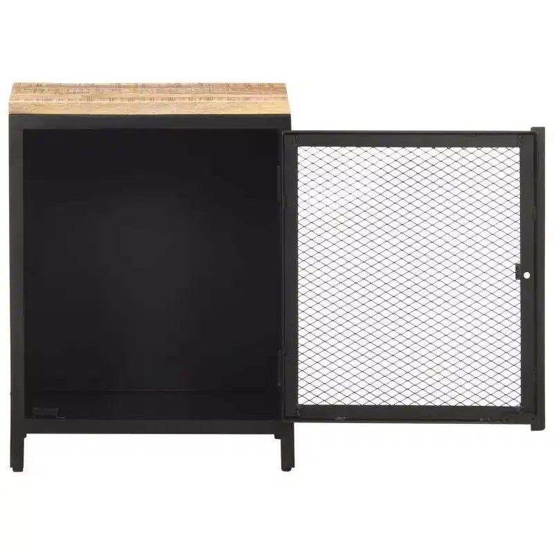 Comodino in Legno Massello di Mango Grezzo – 40x30x53 cm, 2 Anni di Garanzia
