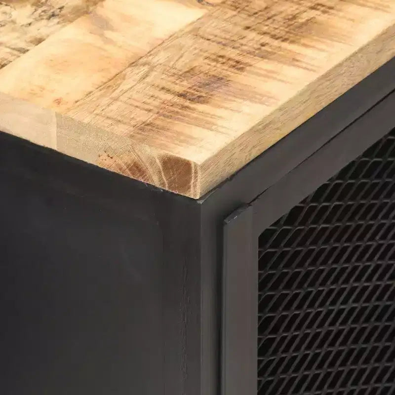 Comodino in Legno Massello di Mango Grezzo – 40x30x53 cm, 2 Anni di Garanzia