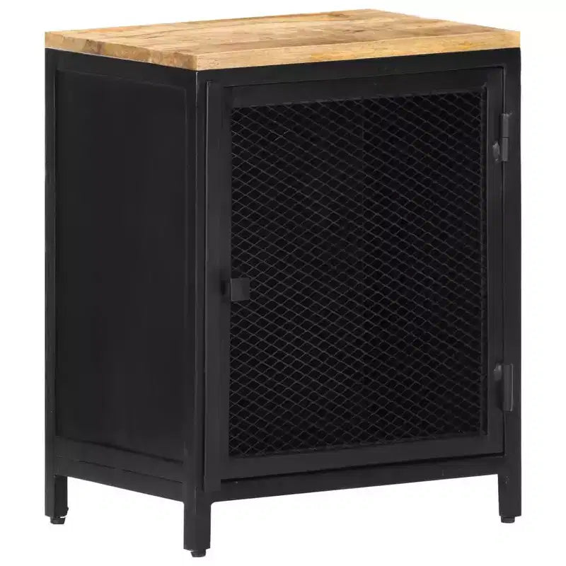 Comodino in Legno Massello di Mango Grezzo – 40x30x53 cm, 2 Anni di Garanzia