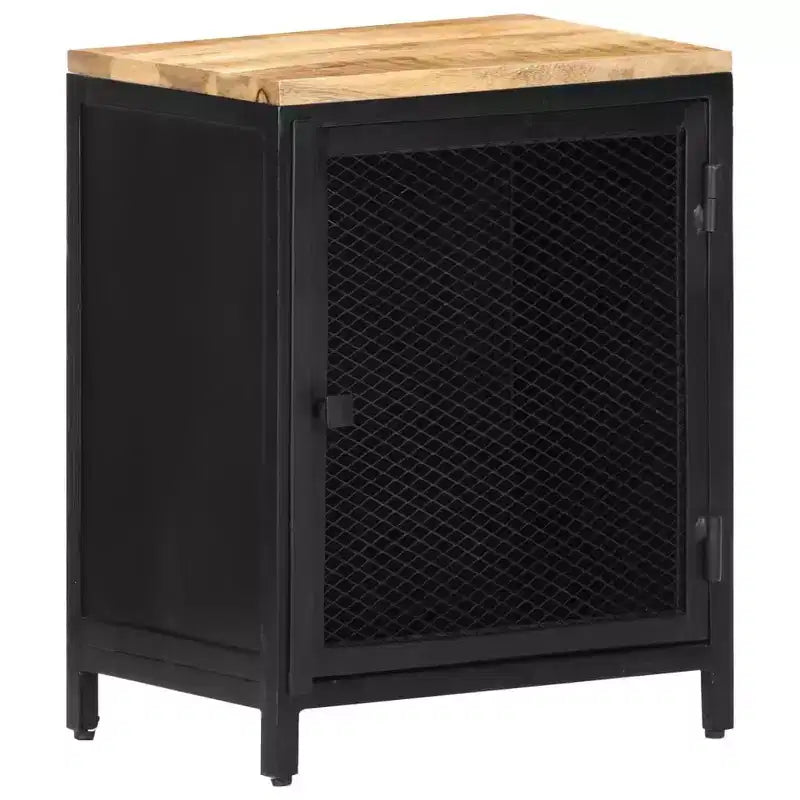 Comodino in Legno Massello di Mango Grezzo – 40x30x53 cm, 2 Anni di Garanzia