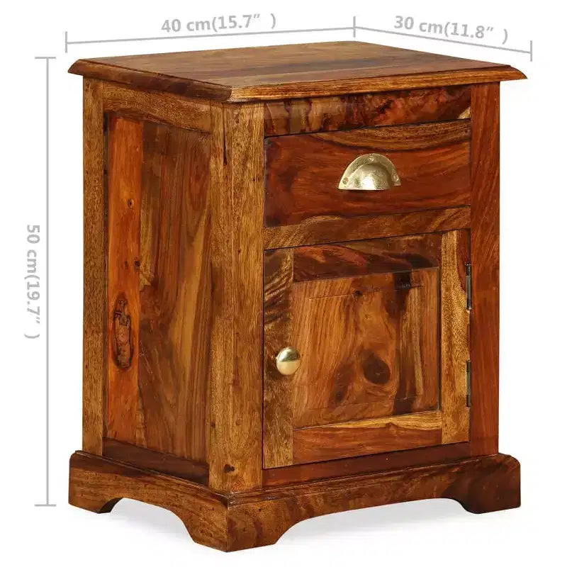 Set di 2 comodini in legno massello di acacia – 40,6 cm A x 30,5 cm L x 40 cm P, 2 anni di garanzia