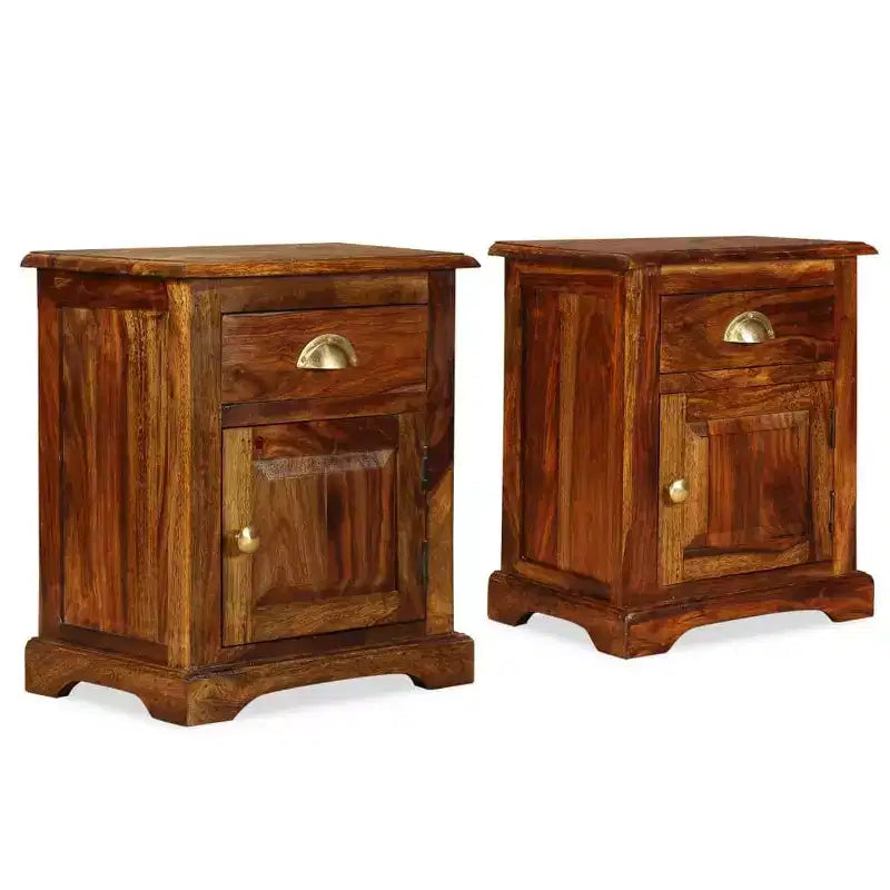 Set di 2 comodini in legno massello di acacia – 40,6 cm A x 30,5 cm L x 40 cm P, 2 anni di garanzia