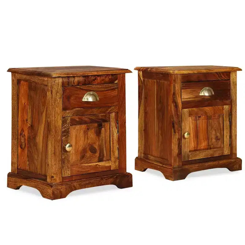 Set di 2 comodini in legno massello di acacia – 40,6 cm A x 30,5 cm L x 40 cm P, 2 anni di garanzia