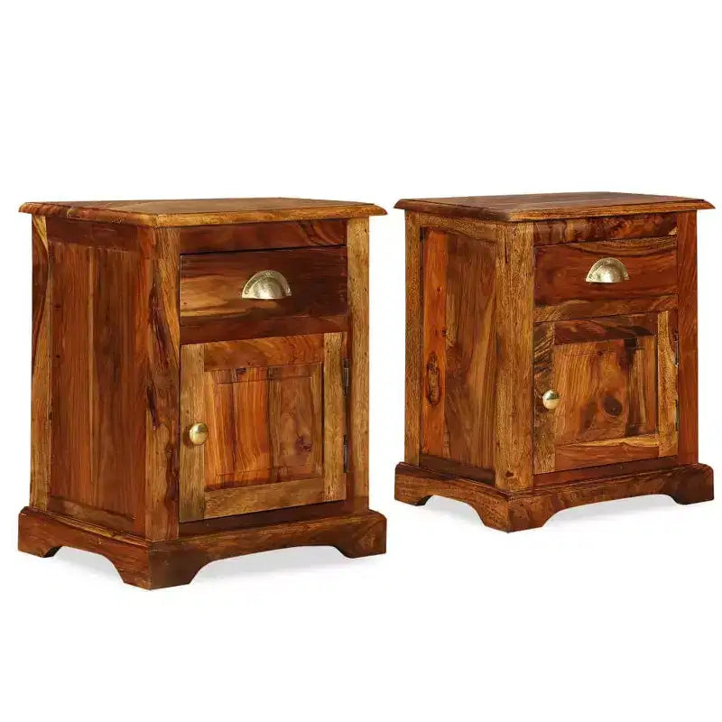 Set di 2 comodini in legno massello di acacia – 40,6 cm A x 30,5 cm L x 40 cm P, 2 anni di garanzia