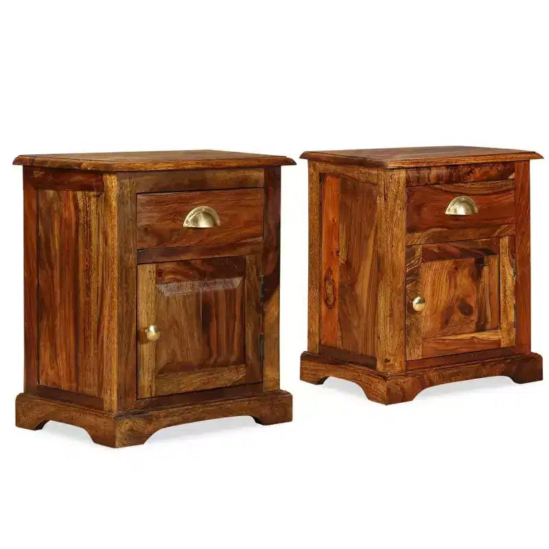 Set di 2 comodini in legno massello di acacia – 40,6 cm A x 30,5 cm L x 40 cm P, 2 anni di garanzia