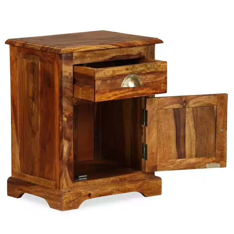 Set di 2 comodini in legno massello di acacia – 40,6 cm A x 30,5 cm L x 40 cm P, 2 anni di garanzia