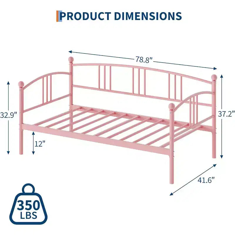 Telaio Divano Letto Singolo con Contenitore Sottostante – Letto a Sofa in Metallo, 30 cm di Spazio Sottostante