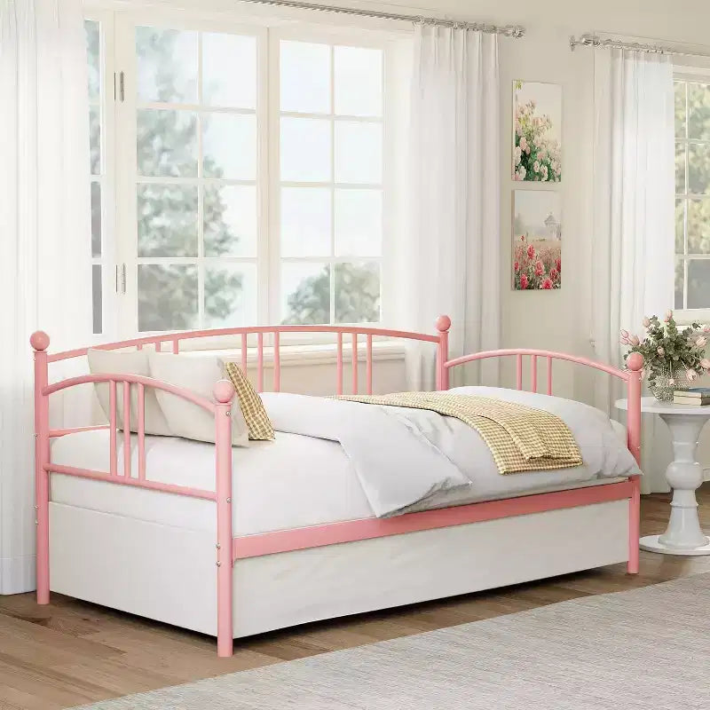 Telaio Divano Letto Singolo con Contenitore Sottostante – Letto a Sofa in Metallo, 30 cm di Spazio Sottostante