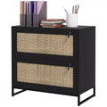 Lockable Filing Cabinet, Boho 2 Drawer File Cabinet with Adjustable Hanging Bar for Letter, A4 and Legal Size