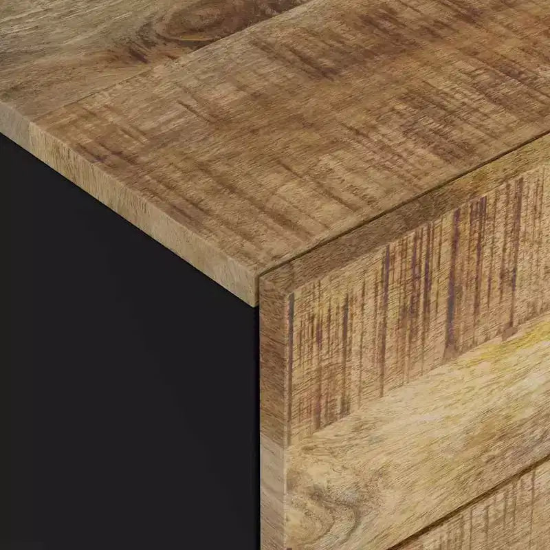 Comodino a giorno in legno massello con cassetto portaoggetti – Legno chiaro, 2 anni di garanzia