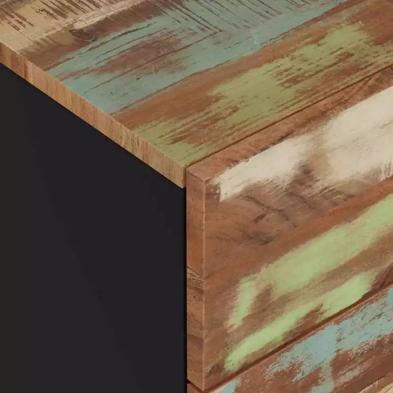 Comodino a giorno in legno massello con cassetto portaoggetti – Legno chiaro, 2 anni di garanzia