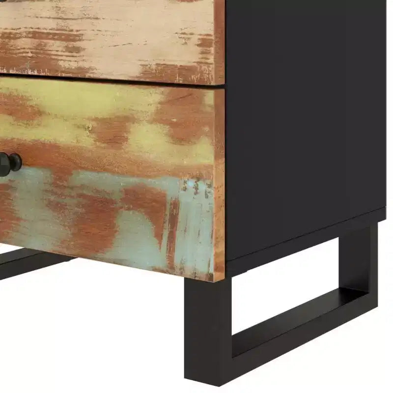 Comodino a giorno in legno massello con cassetto portaoggetti – Legno chiaro, 2 anni di garanzia