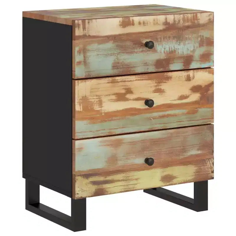 Comodino a giorno in legno massello con cassetto portaoggetti – Legno chiaro, 2 anni di garanzia