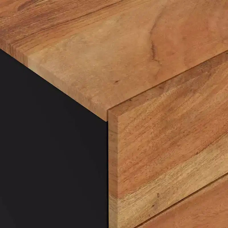 Comodino a giorno in legno massello con cassetto portaoggetti – Legno chiaro, 2 anni di garanzia
