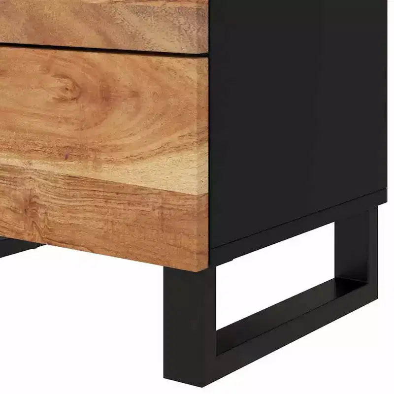 Comodino a giorno in legno massello con cassetto portaoggetti – Legno chiaro, 2 anni di garanzia