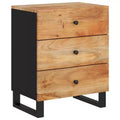Comodino a giorno in legno massello con cassetto portaoggetti – Legno chiaro, 2 anni di garanzia