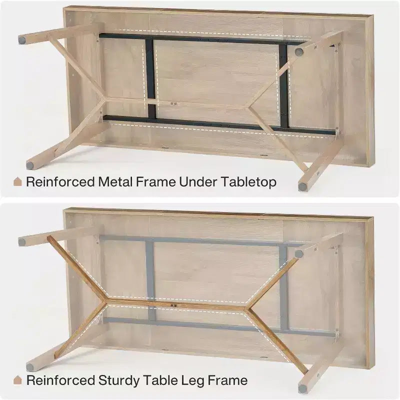 Tavolo da pranzo stile rustico da 180 cm per 6-8 persone – MDF, capacità 136 kg