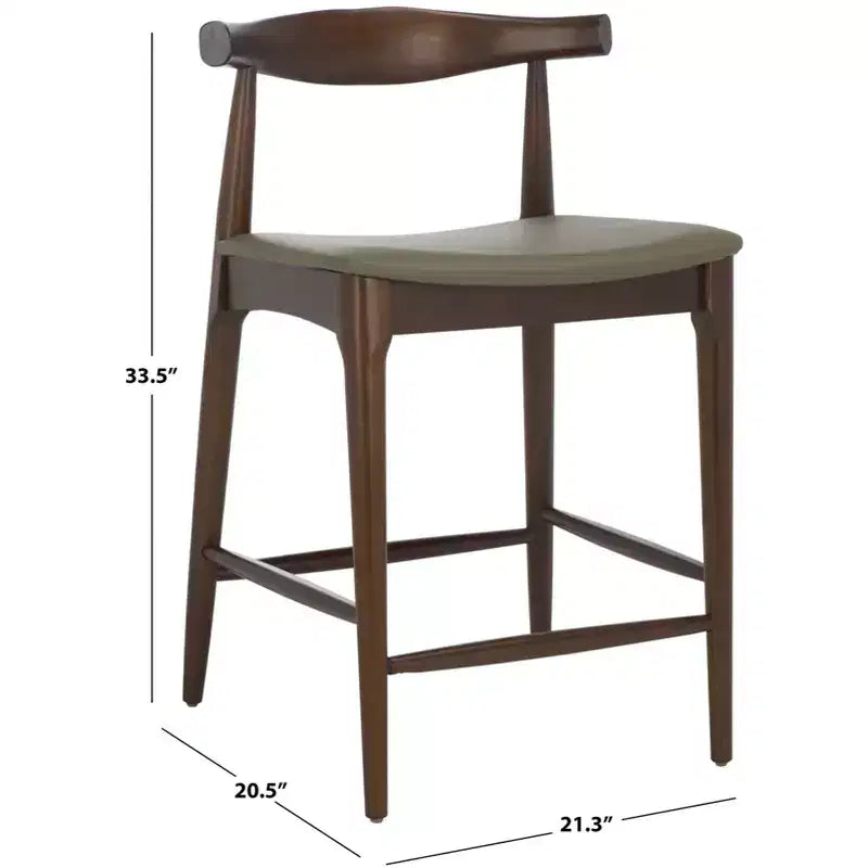 Sgabello da bancone Elbow – Gomma e PVC, finitura Olivo/Espresso