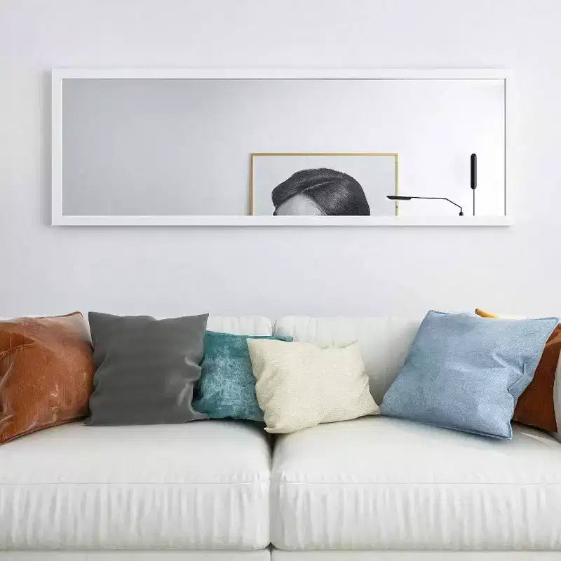 Specchio a tutta lunghezza da appendere alla porta o a parete 48 pollicix 16 pollici con 2 ganci in metallo, per camera da letto, soggiorno, bagno, bianco