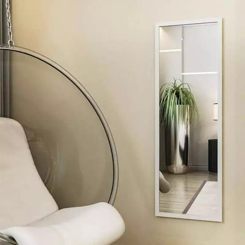 Specchio a tutta lunghezza da appendere alla porta o a parete 48 pollicix 16 pollici con 2 ganci in metallo, per camera da letto, soggiorno, bagno, bianco