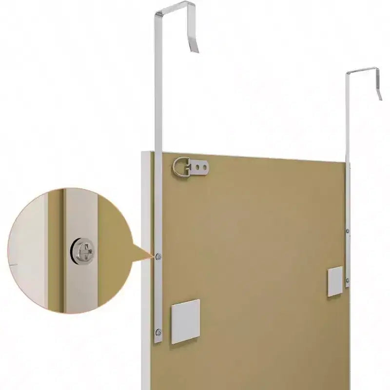 Specchio a tutta lunghezza da appendere alla porta o a parete 48 pollicix 16 pollici con 2 ganci in metallo, per camera da letto, soggiorno, bagno, bianco