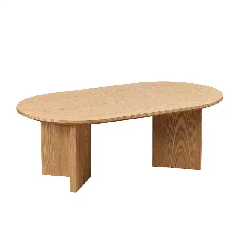 Tavolino da caffè ovale moderno da 100 cm – Piano in legno impiallacciato, base in MDF, garanzia di 30 giorni