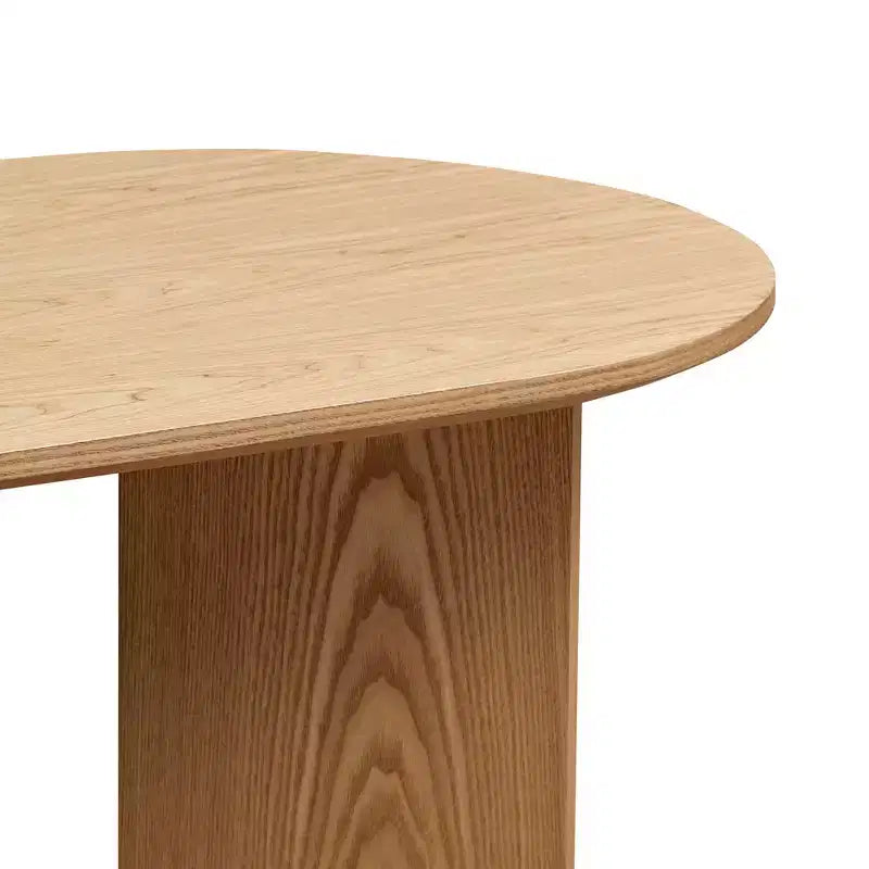 Tavolino da caffè ovale moderno da 100 cm – Piano in legno impiallacciato, base in MDF, garanzia di 30 giorni