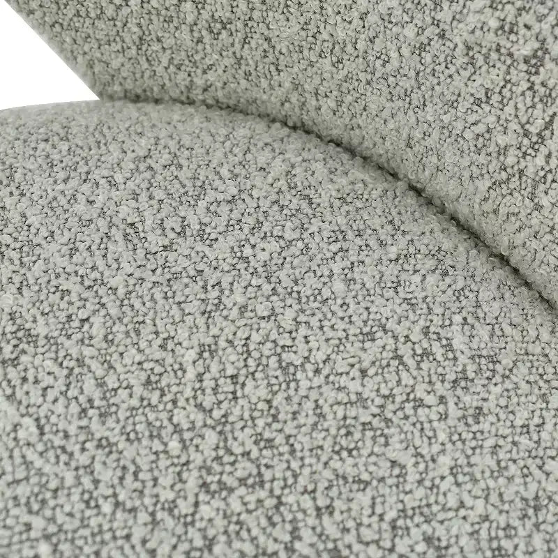 Set di 6 sedie da pranzo imbottite in bouclé – Schienale curvo, gambe in metallo effetto rovere