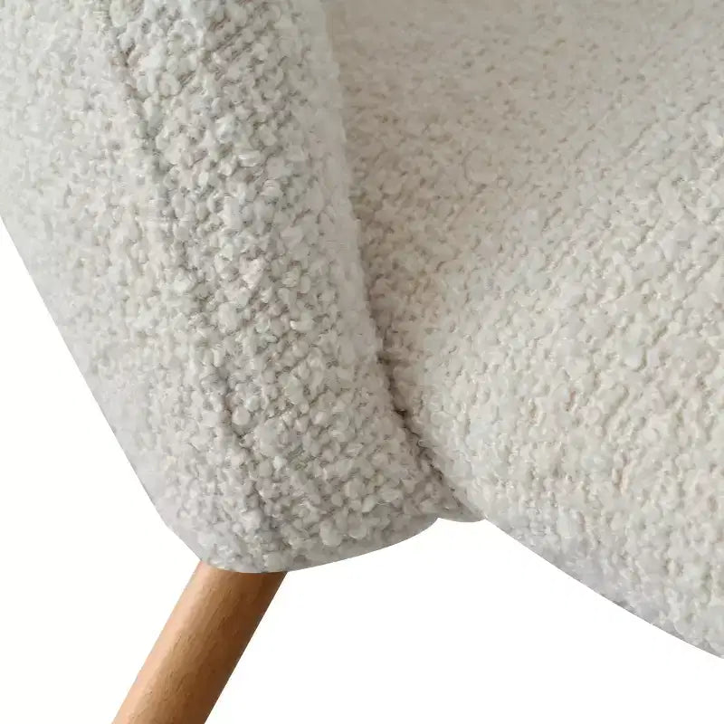 Set di 6 sedie da pranzo imbottite in bouclé – Schienale curvo, gambe in metallo effetto rovere