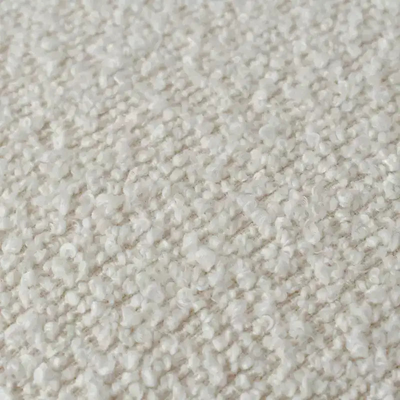 Set di 6 sedie da pranzo imbottite in bouclé – Schienale curvo, gambe in metallo effetto rovere