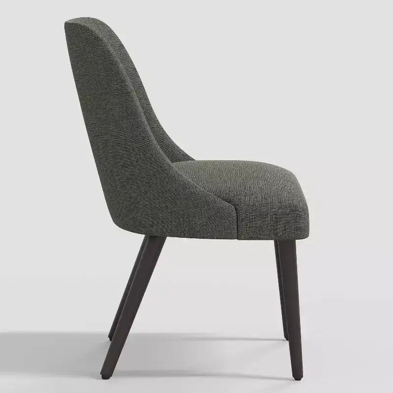 Sedia da pranzo moderna in lino testurizzato – Gambe color espresso, 1 anno di garanzia