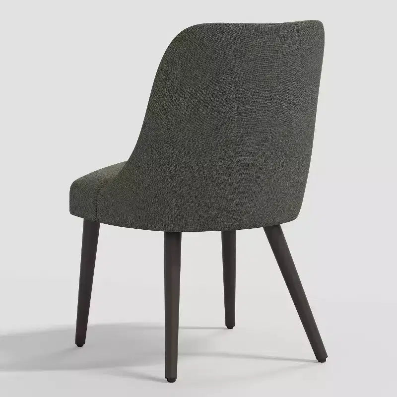 Sedia da pranzo moderna in lino testurizzato – Gambe color espresso, 1 anno di garanzia