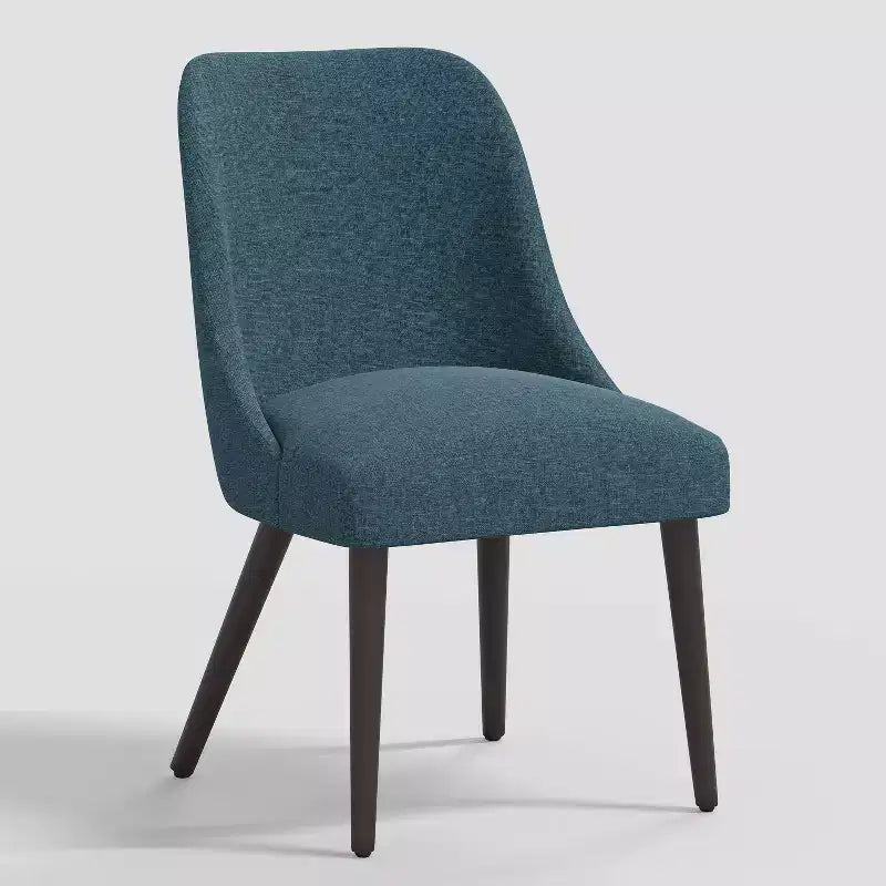 Sedia da pranzo moderna in lino testurizzato – Gambe color espresso, 1 anno di garanzia