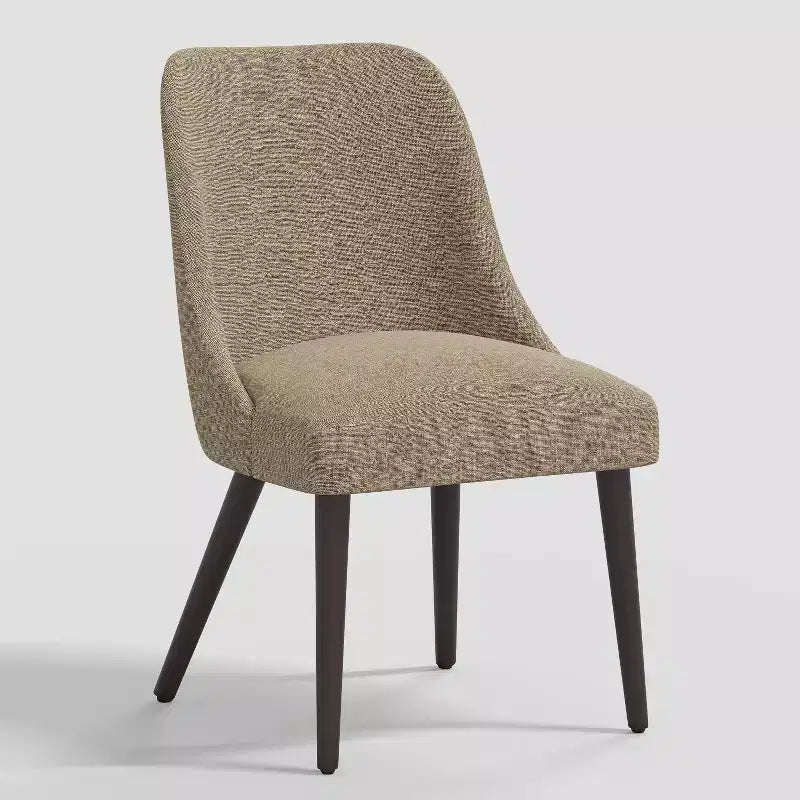 Sedia da pranzo moderna in lino testurizzato – Gambe color espresso, 1 anno di garanzia