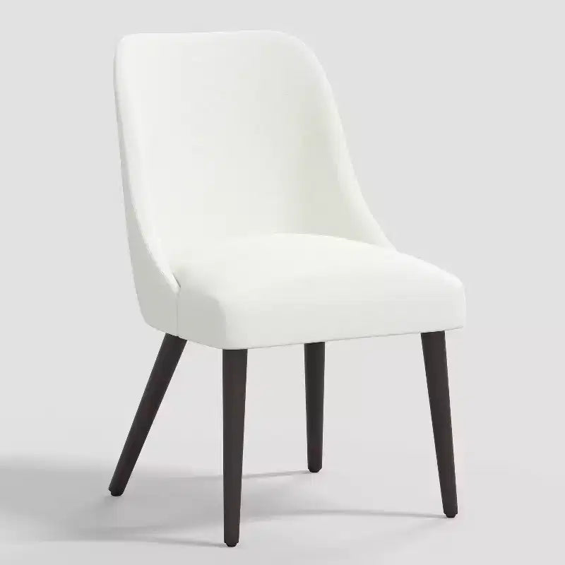 Sedia da pranzo moderna in lino testurizzato – Gambe color espresso, 1 anno di garanzia