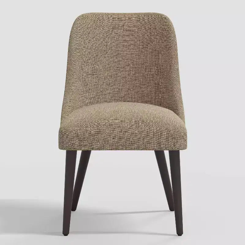 Sedia da pranzo moderna in lino testurizzato – Gambe color espresso, 1 anno di garanzia