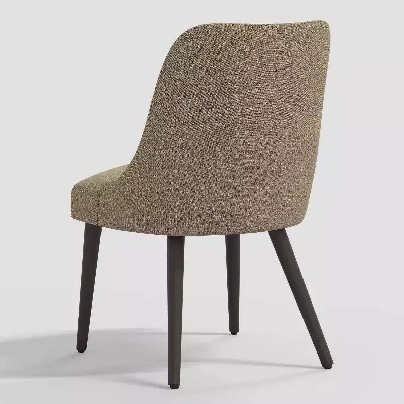 Sedia da pranzo moderna in lino testurizzato – Gambe color espresso, 1 anno di garanzia