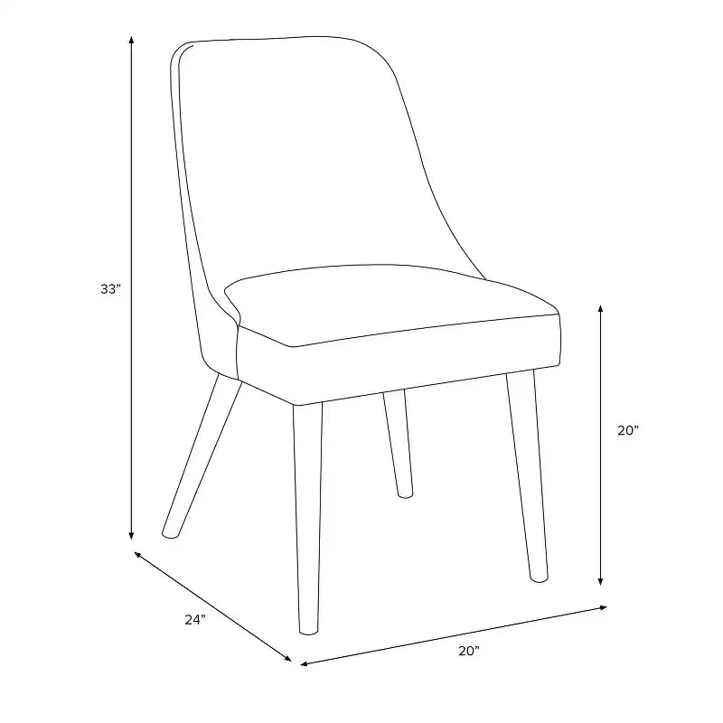 Sedia da pranzo moderna in lino testurizzato – Gambe color espresso, 1 anno di garanzia