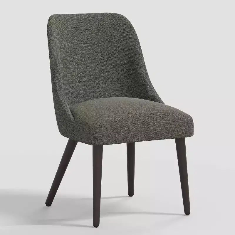Sedia da pranzo moderna in lino testurizzato – Gambe color espresso, 1 anno di garanzia