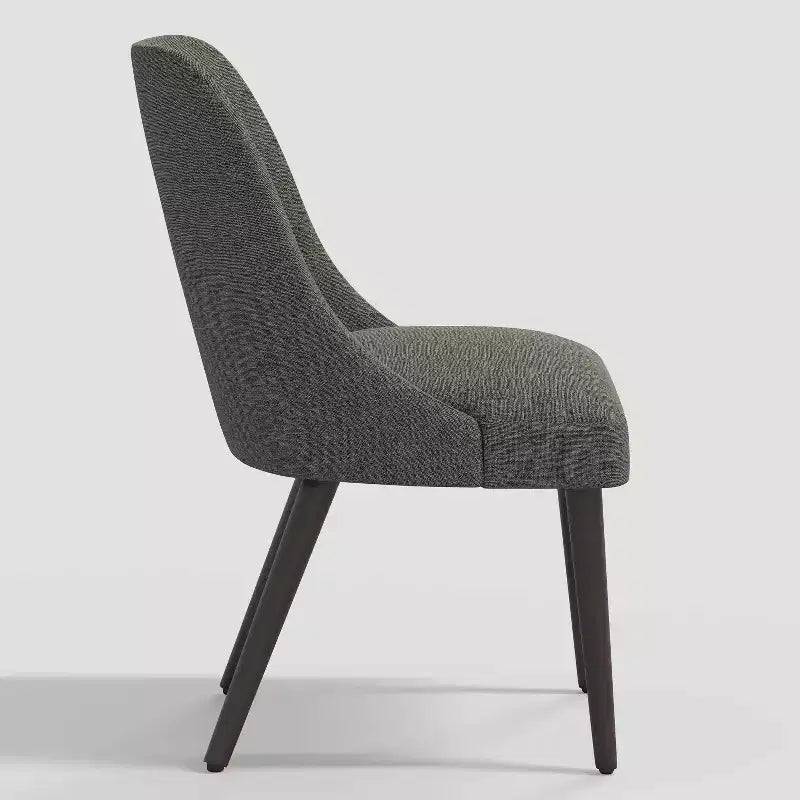 Sedia da pranzo moderna in lino testurizzato – Gambe color espresso, 1 anno di garanzia