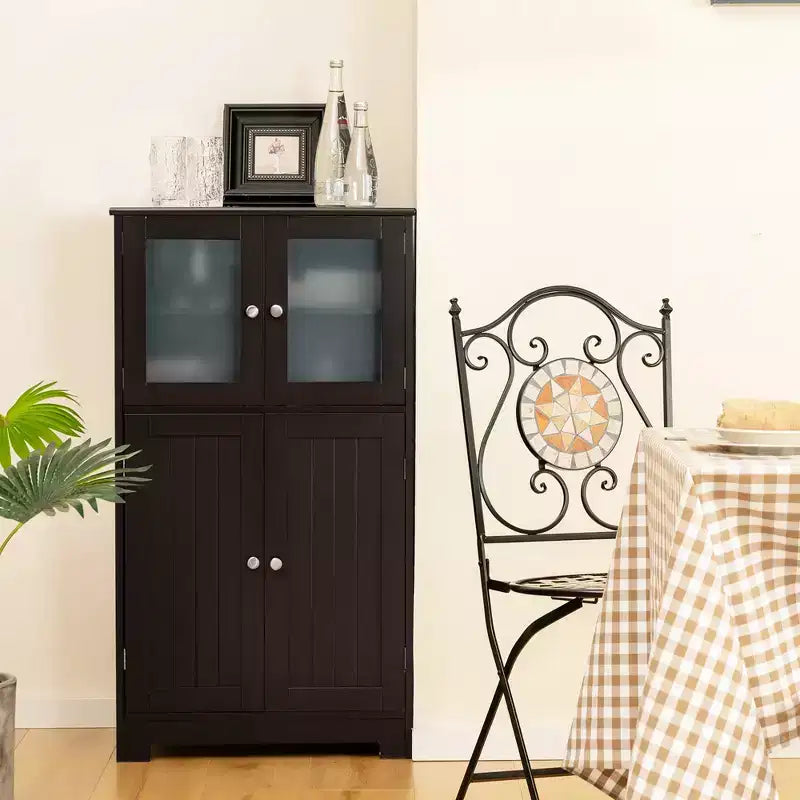 Mobiletto da bagno con 4 ante e ripiano regolabile – Certificato CARB