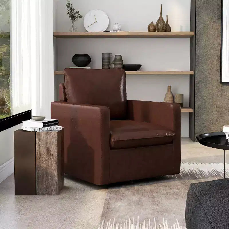 Poltrona Girevole - Similpelle, 89 A x 75 L x 82 P cm, 18 kg
