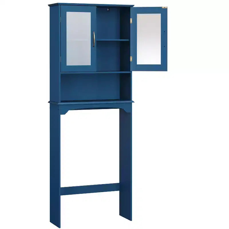 Armadietto portaoggetti da bagno sopra il WC autoportante con ripiano – MDF, 3 ripiani regolabili